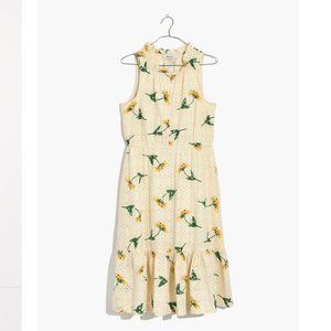 Madewell Eyelet Ruffle-Neck Tiered Dress